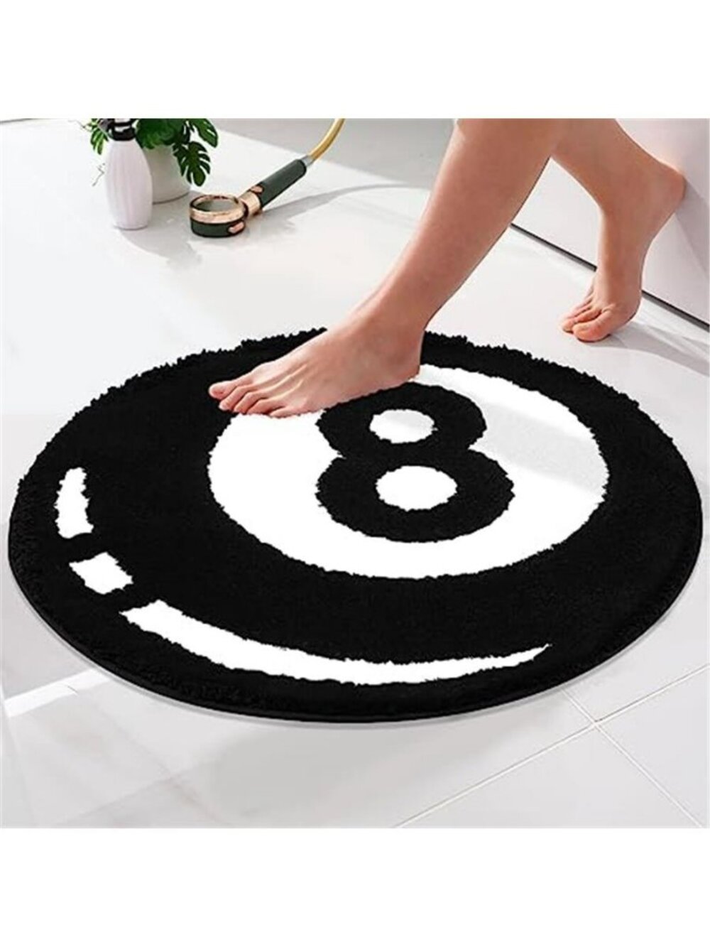 8 Ball Tufted Rug Billiards Bath Mat for Tub Cool Bedroom Aesthetic